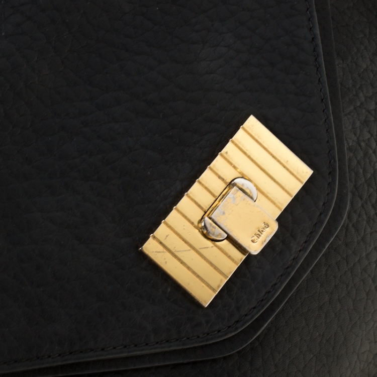 Pre Owned Chloe Black Leather Medium Sally Shoulder Bag