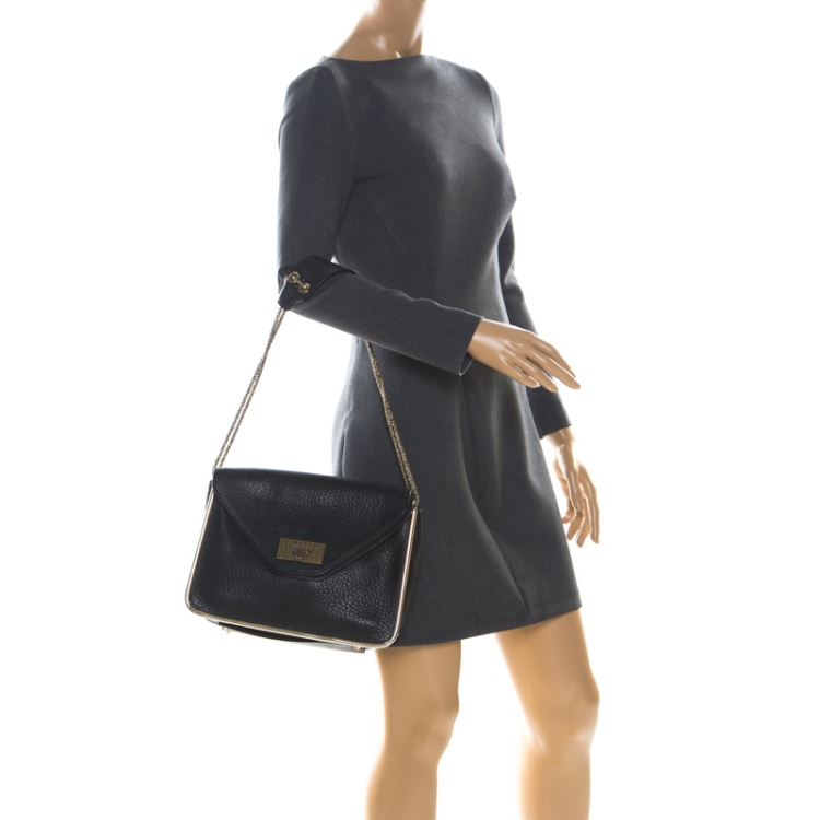 Pre Owned Chloe Black Leather Medium Sally Shoulder Bag