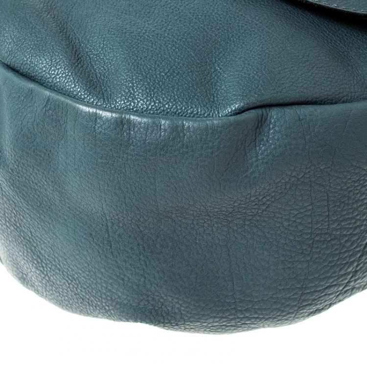 Pre Owned Chloe Ash Blue Leather Elsie Hobo