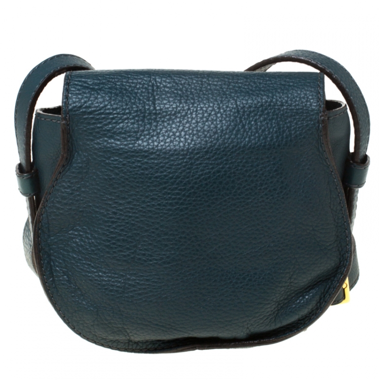 Pre Owned Chloe Dark Green Leather Mini Marcie Crossbody Bag