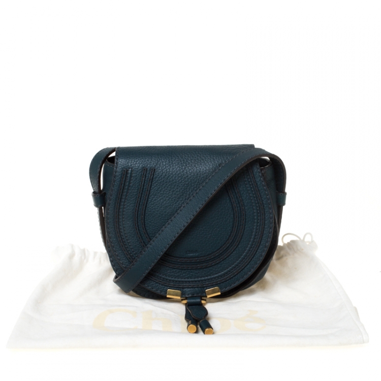 Pre Owned Chloe Dark Green Leather Mini Marcie Crossbody Bag