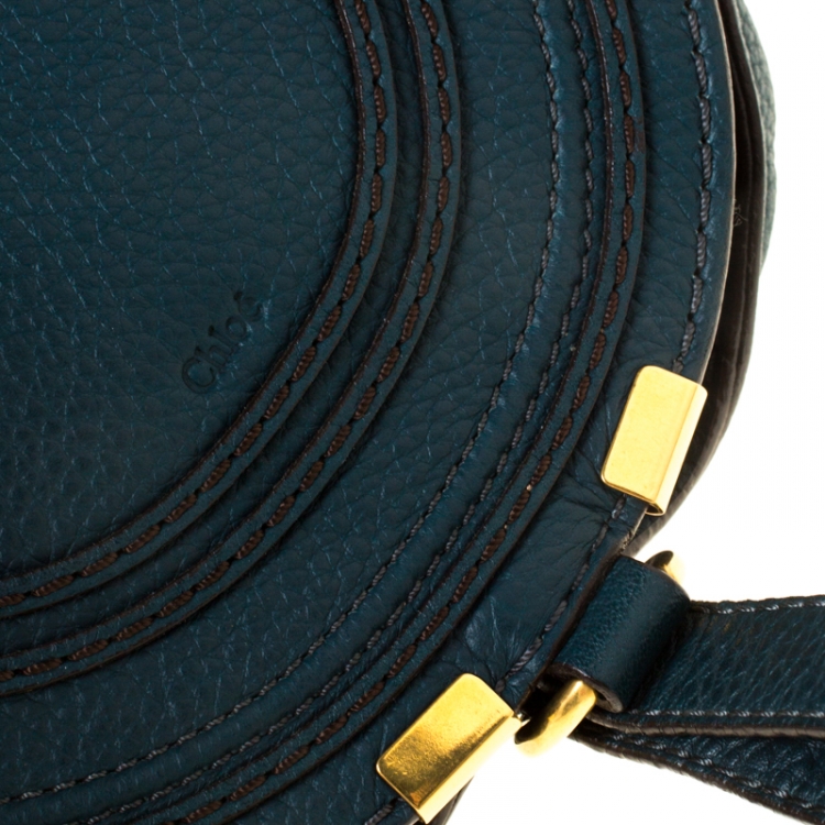 Pre Owned Chloe Dark Green Leather Mini Marcie Crossbody Bag