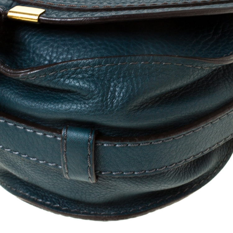 Pre Owned Chloe Dark Green Leather Mini Marcie Crossbody Bag