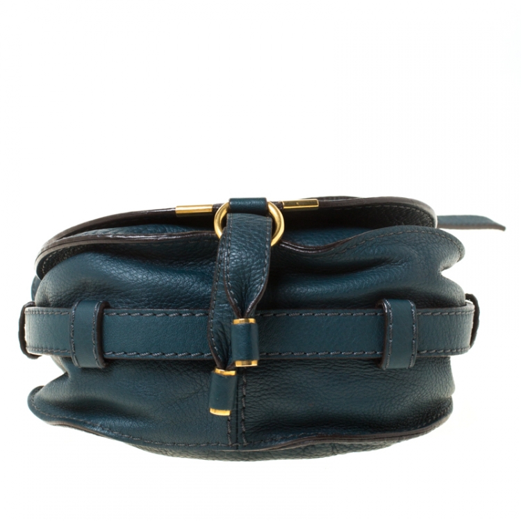 Pre Owned Chloe Dark Green Leather Mini Marcie Crossbody Bag