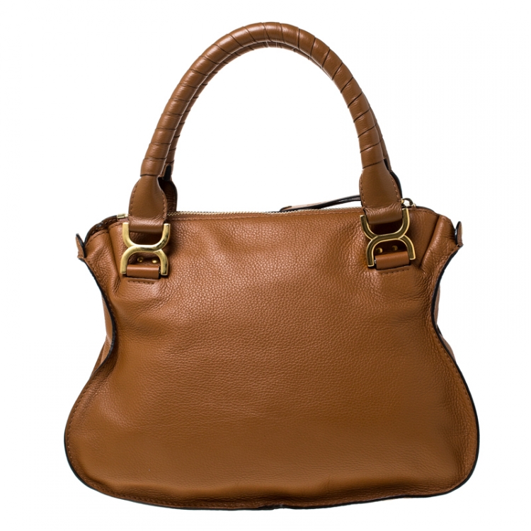 Pre Owned Chloe Tan Leather Medium Marcie Satchel