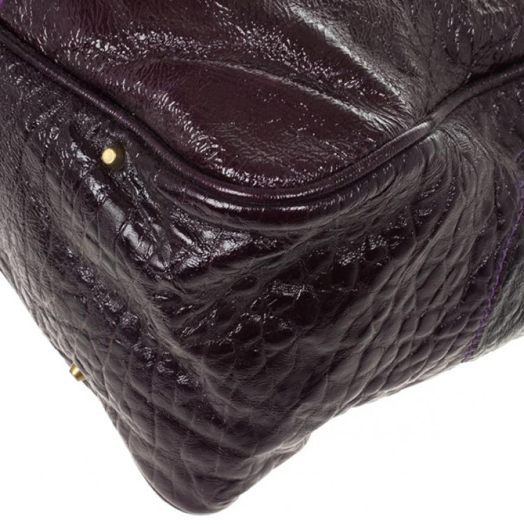 Pre Owned Chloe Dark Purple Leather Paddington Tote