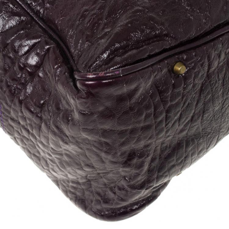 Pre Owned Chloe Dark Purple Leather Paddington Tote