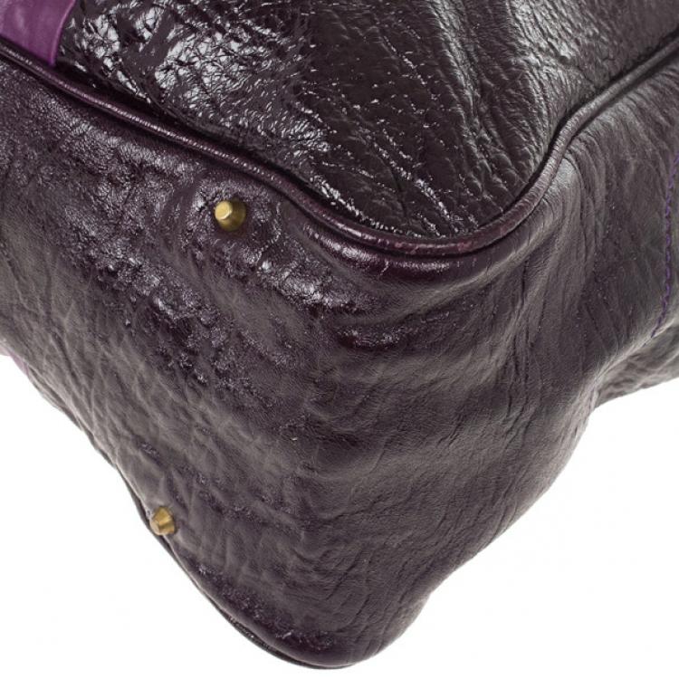 Pre Owned Chloe Dark Purple Leather Paddington Tote