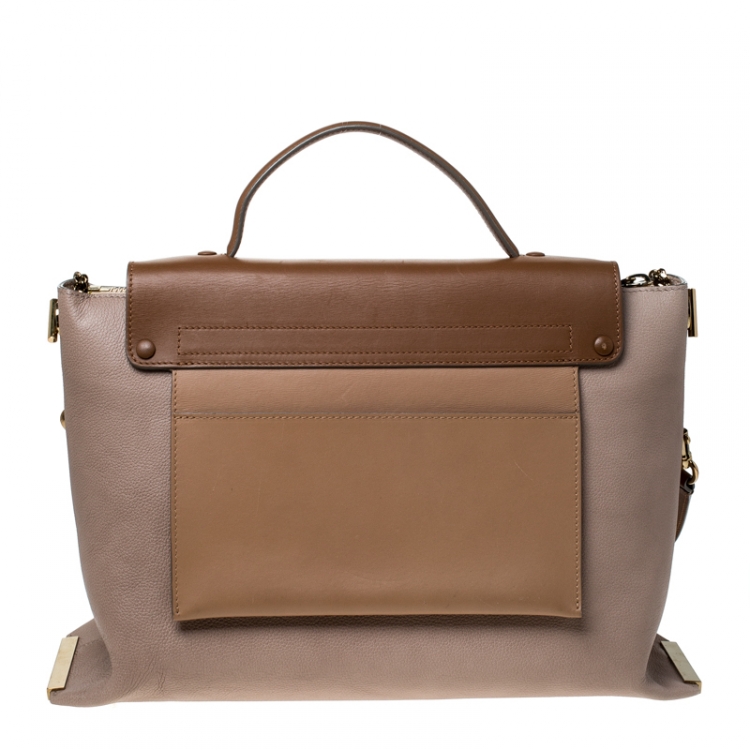 مملوكة مسبقًا Chloé Tricolor Leather Large Clare Shoulder Bag