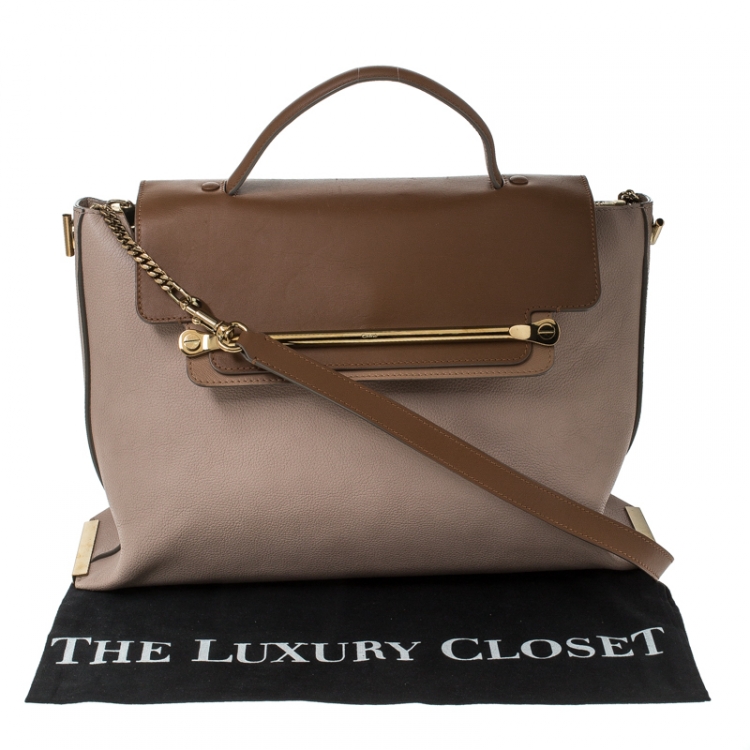 مملوكة مسبقًا Chloé Tricolor Leather Large Clare Shoulder Bag