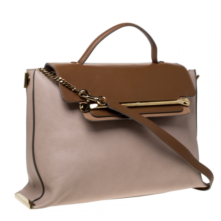 مملوكة مسبقًا Chloé Tricolor Leather Large Clare Shoulder Bag