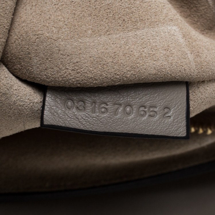 Pre Owned Chloe Taupe Leather and Suede Faye Shoulder Bag
