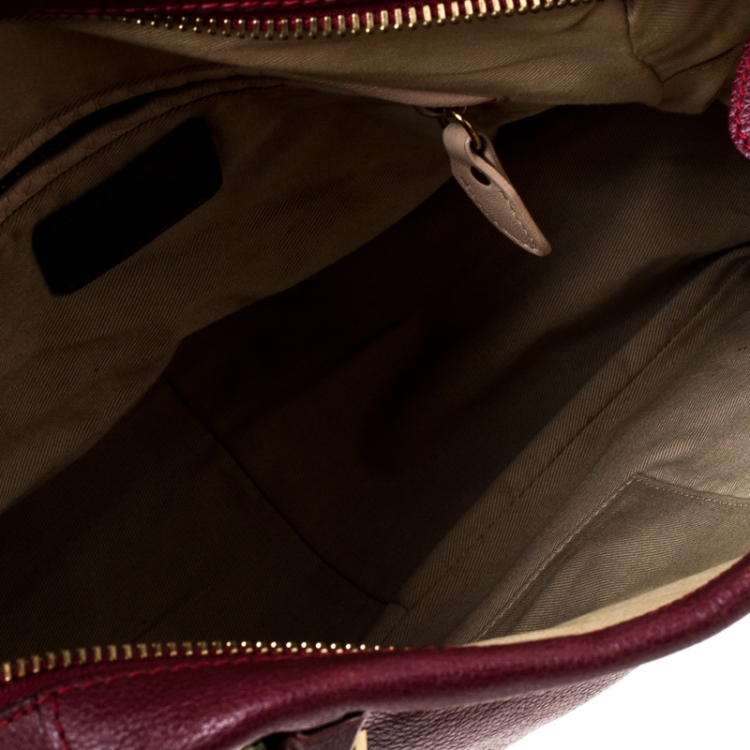 Pre Owned Chloe Burgundy Leather Medium Paraty Shoulder Bag