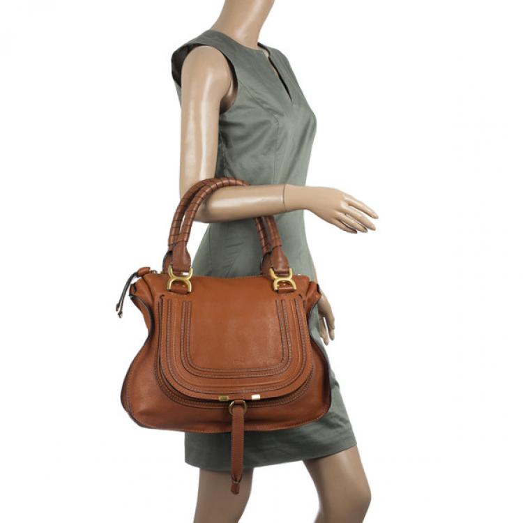Pre Owned Chloe Brown Marcie Hobo Medium Bag