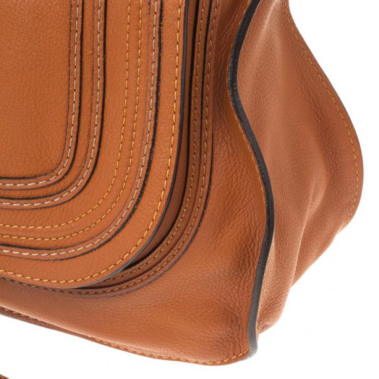 Pre Owned Chloe Brown Marcie Hobo Medium Bag