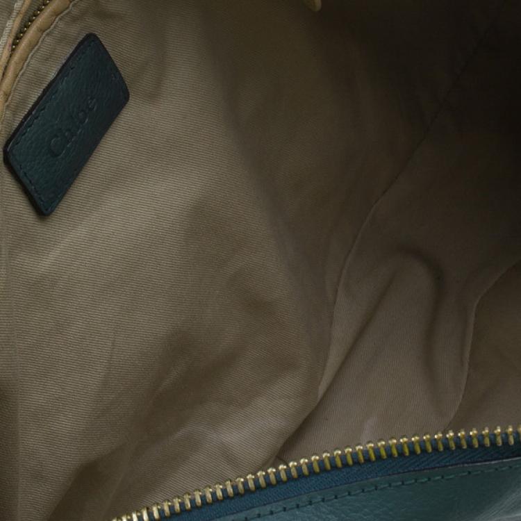 Pre Owned Chloe Sea Blue Leather Large Paraty Bag