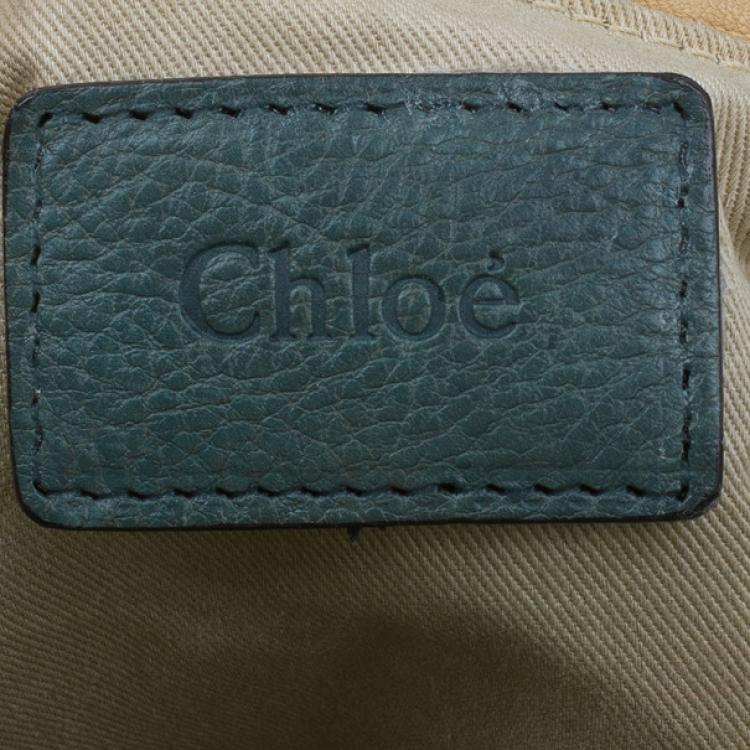 Pre Owned Chloe Sea Blue Leather Large Paraty Bag