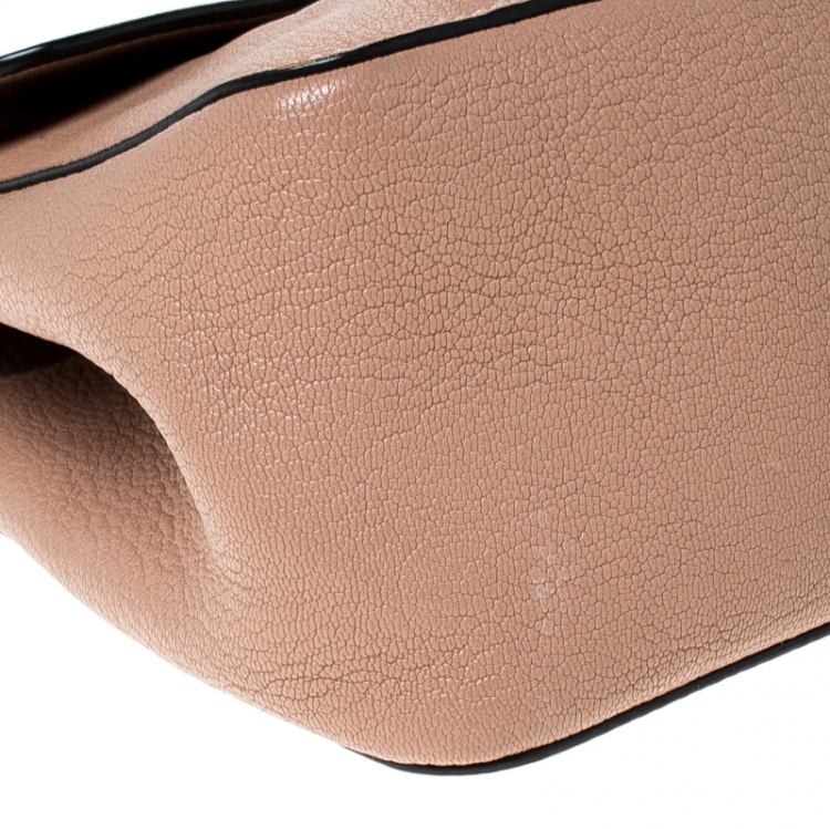 Pre Owned Chloe Beige Leather Medium Elsie Shoulder Bag