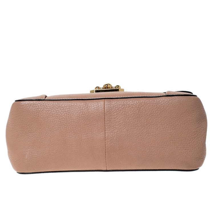 Pre Owned Chloe Beige Leather Medium Elsie Shoulder Bag