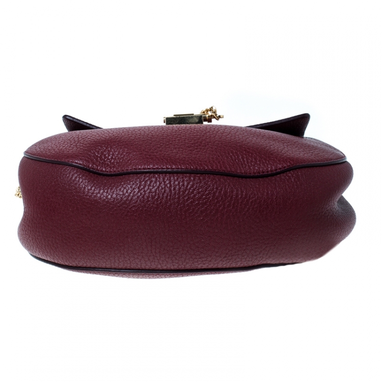 Pre Owned Chloe Burgundy Leather Medium Drew Shoulder Bag