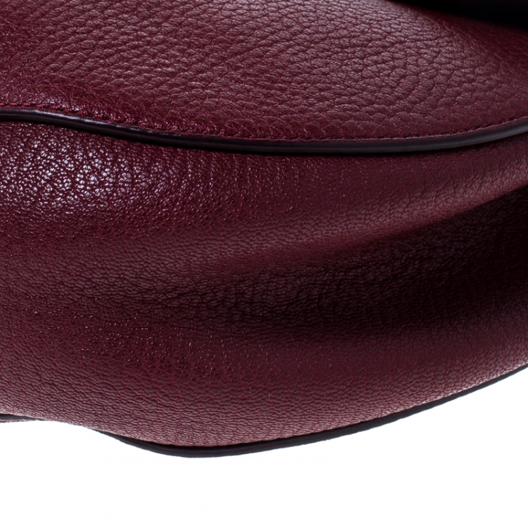 Pre Owned Chloe Burgundy Leather Medium Drew Shoulder Bag