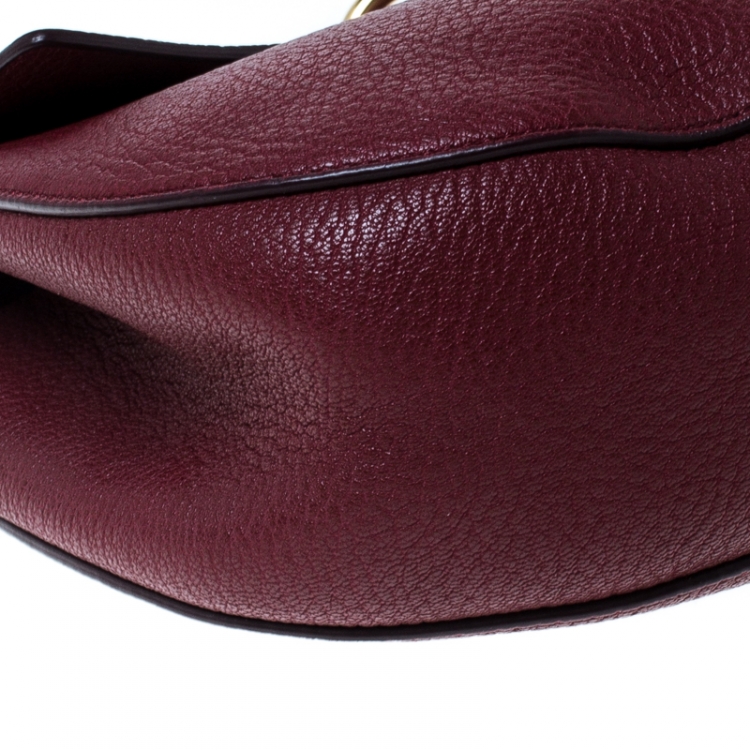 Pre Owned Chloe Burgundy Leather Medium Drew Shoulder Bag