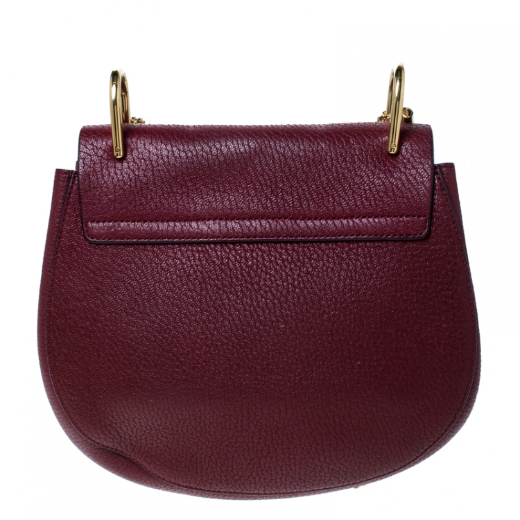 Pre Owned Chloe Burgundy Leather Medium Drew Shoulder Bag