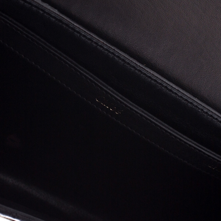 Pre Owned Chloe Bronze Python Leather Clutch