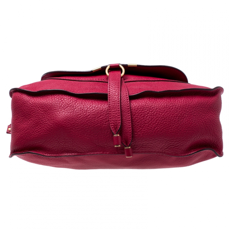 Pre Owned Chloe Red Leather Medium Marcie Shoulder Bag