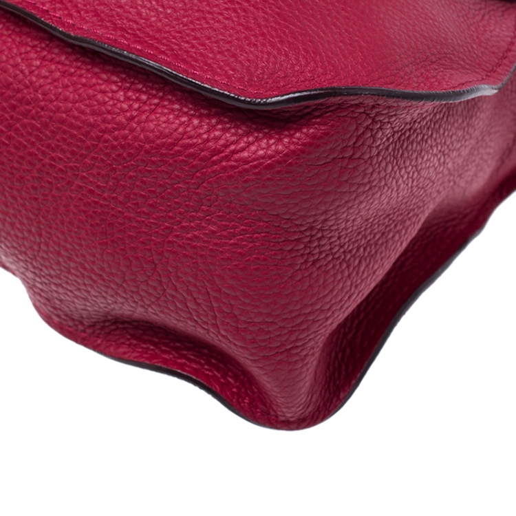 Pre Owned Chloe Red Leather Medium Marcie Shoulder Bag