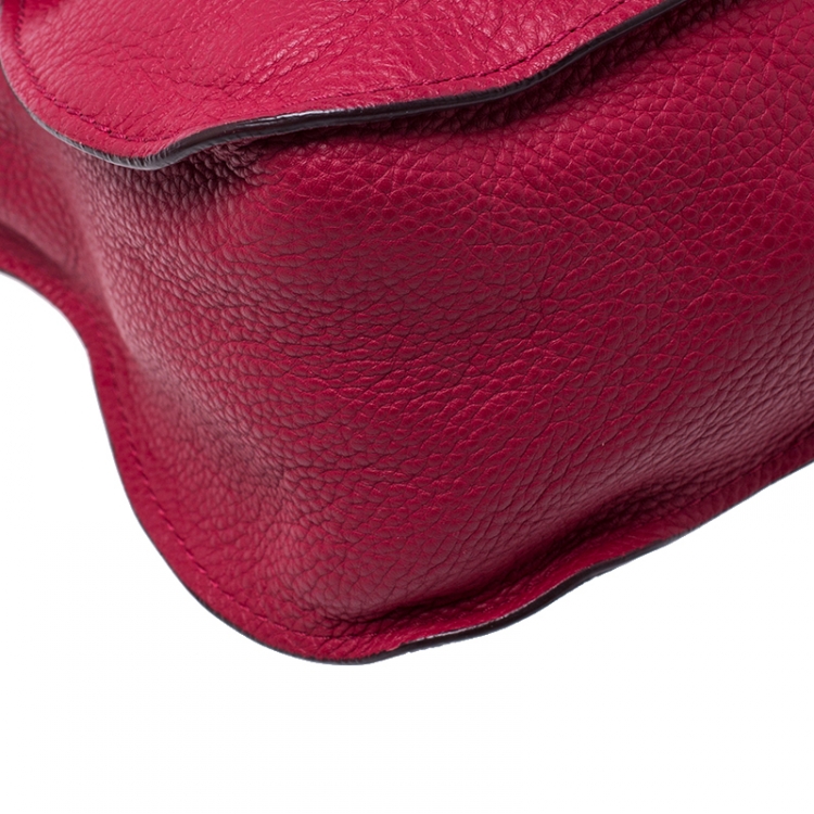Pre Owned Chloe Red Leather Medium Marcie Shoulder Bag