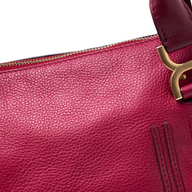Pre Owned Chloe Red Leather Medium Marcie Shoulder Bag