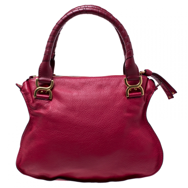 Pre Owned Chloe Red Leather Medium Marcie Shoulder Bag