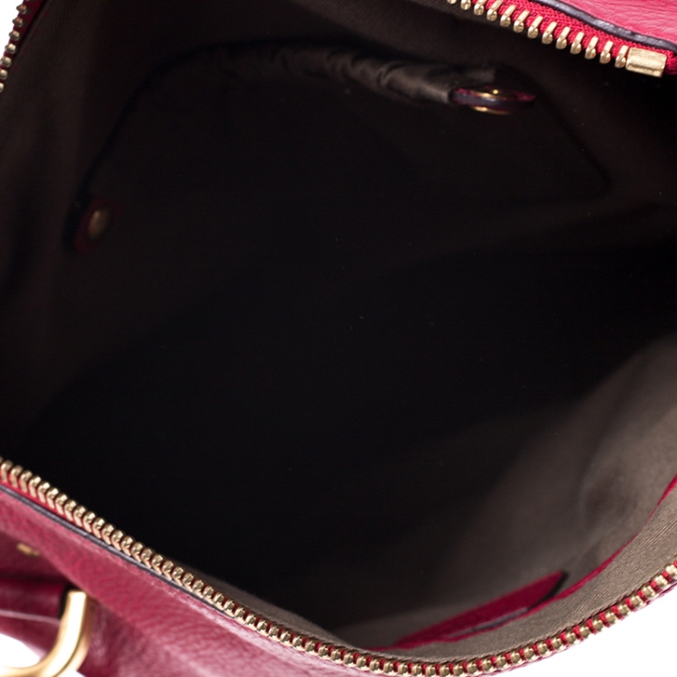 Pre Owned Chloe Red Leather Medium Marcie Shoulder Bag