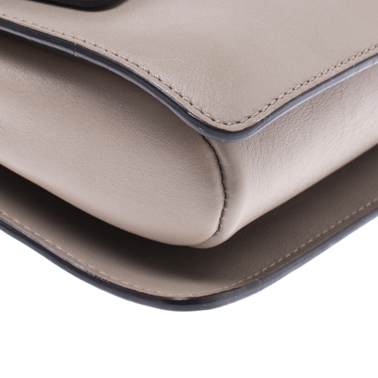 Pre Owned Chloe Taupe Leather and Suede Small Faye Shoulder Bag