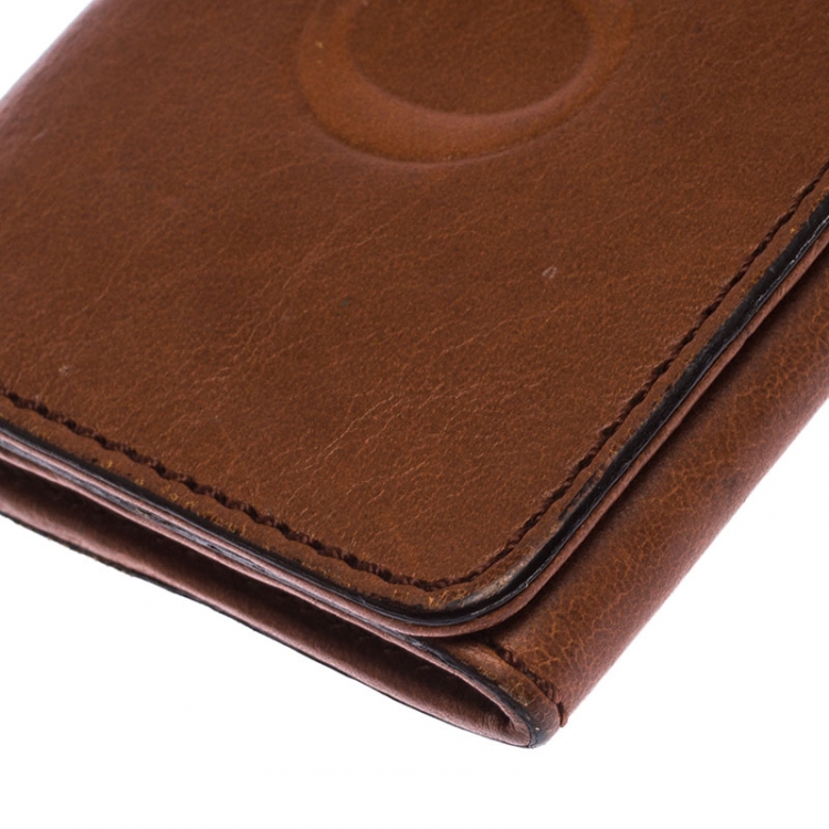 Pre Owned Chloe Tan Leather Flap Continental Wallet 