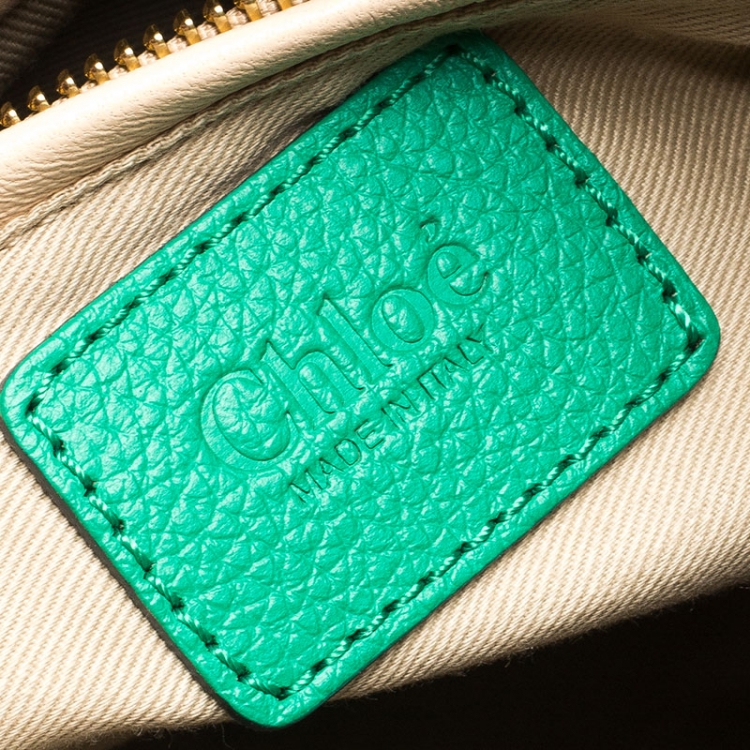 Pre Owned Chloe Green Leather Medium Paraty Shoulder Bag