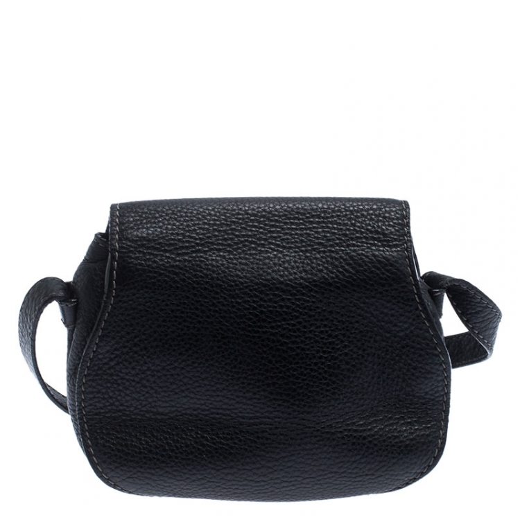 Pre Owned Chloe Black Leather Mini Marcie Crossbody Bag