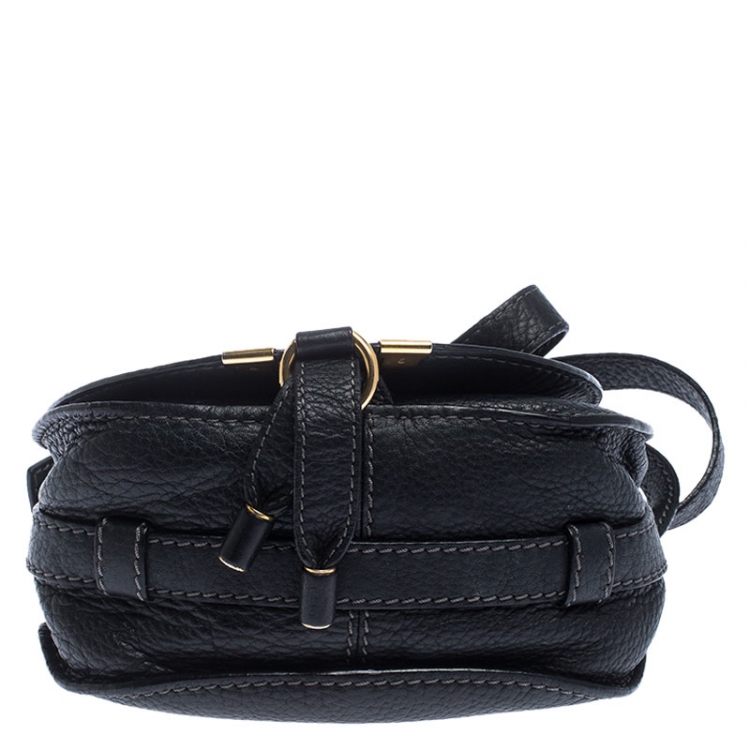 Pre Owned Chloe Black Leather Mini Marcie Crossbody Bag