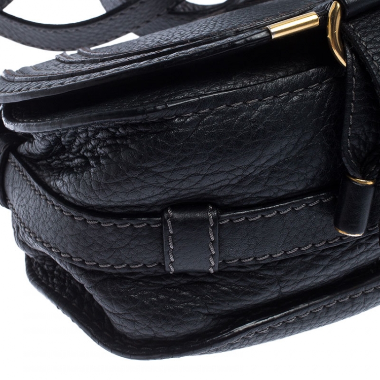 Pre Owned Chloe Black Leather Mini Marcie Crossbody Bag