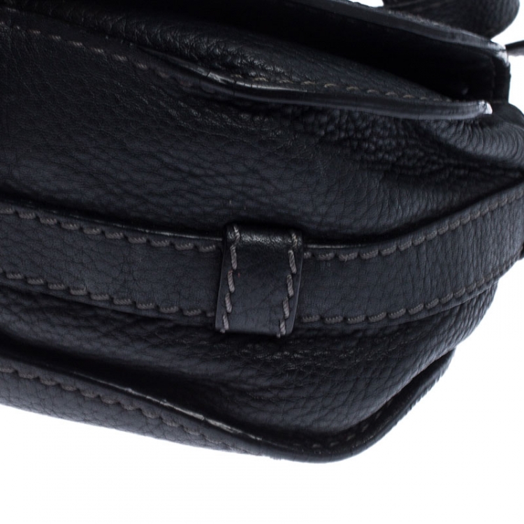 Pre Owned Chloe Black Leather Mini Marcie Crossbody Bag