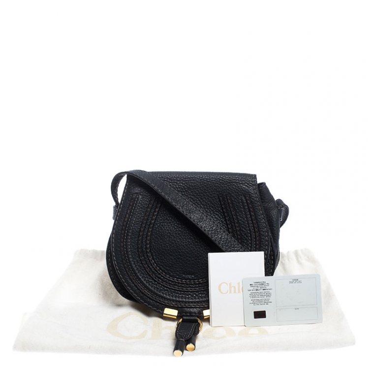 Pre Owned Chloe Black Leather Mini Marcie Crossbody Bag