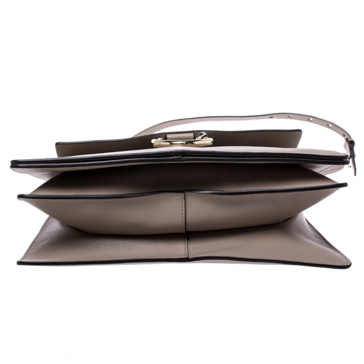 Pre Owned Chloe Light Beige Leather and Suede Faye Shoulder Bag