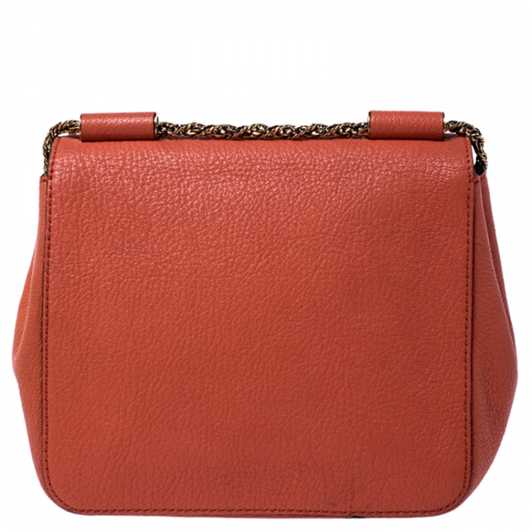 مملوكة مسبقًا Chloe Orange Leather Small Elsie Shoulder Bag