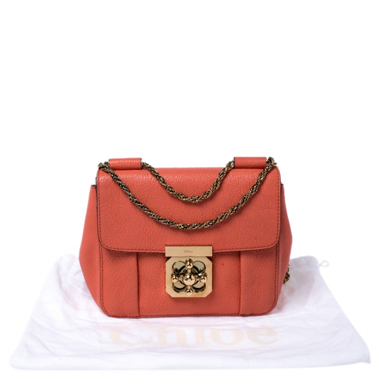 مملوكة مسبقًا Chloe Orange Leather Small Elsie Shoulder Bag