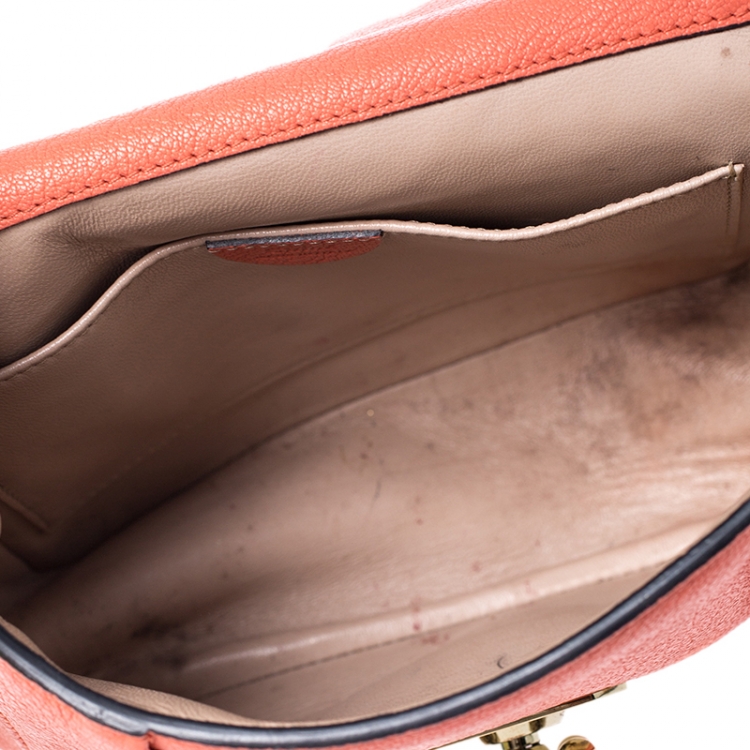 مملوكة مسبقًا Chloe Orange Leather Small Elsie Shoulder Bag
