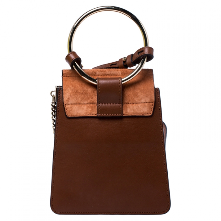 Pre Owned Chloe Brown Leather and Nubuck Mini Faye Crossbody Bag