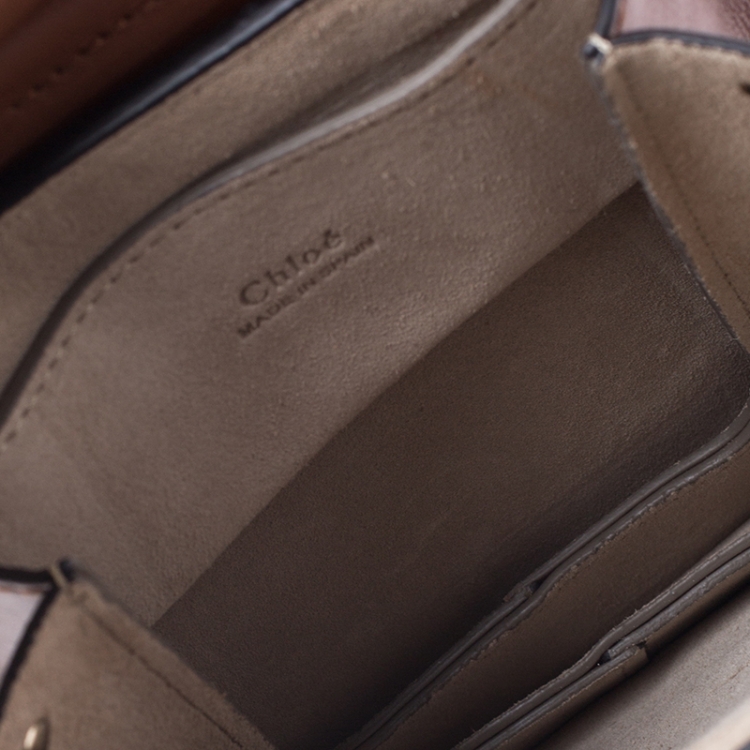 Pre Owned Chloe Brown Leather and Nubuck Mini Faye Crossbody Bag