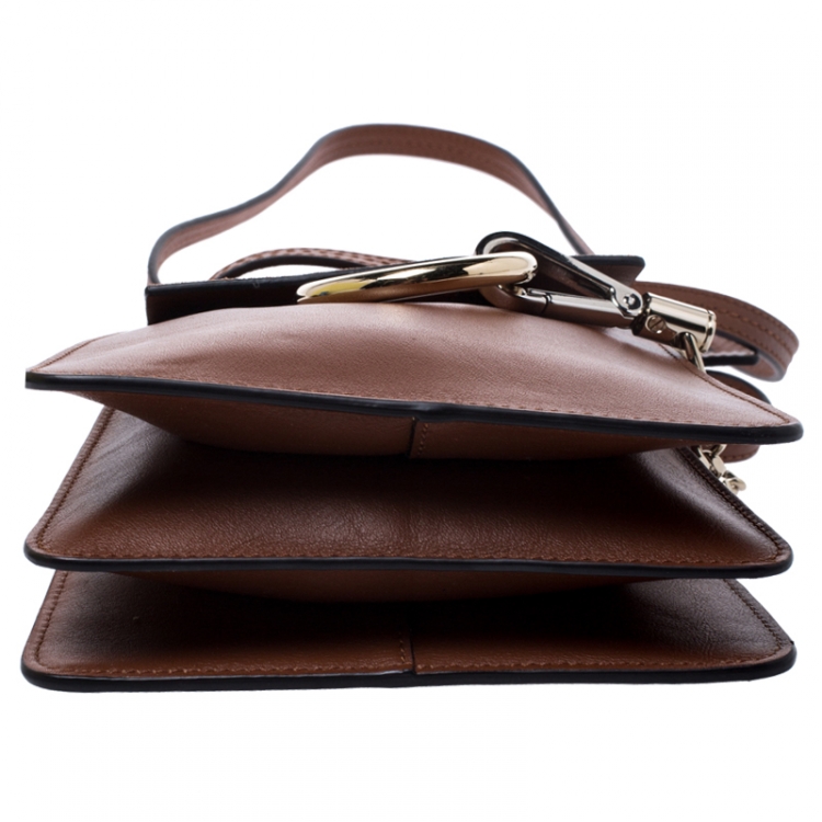 Pre Owned Chloe Brown Leather and Nubuck Mini Faye Crossbody Bag