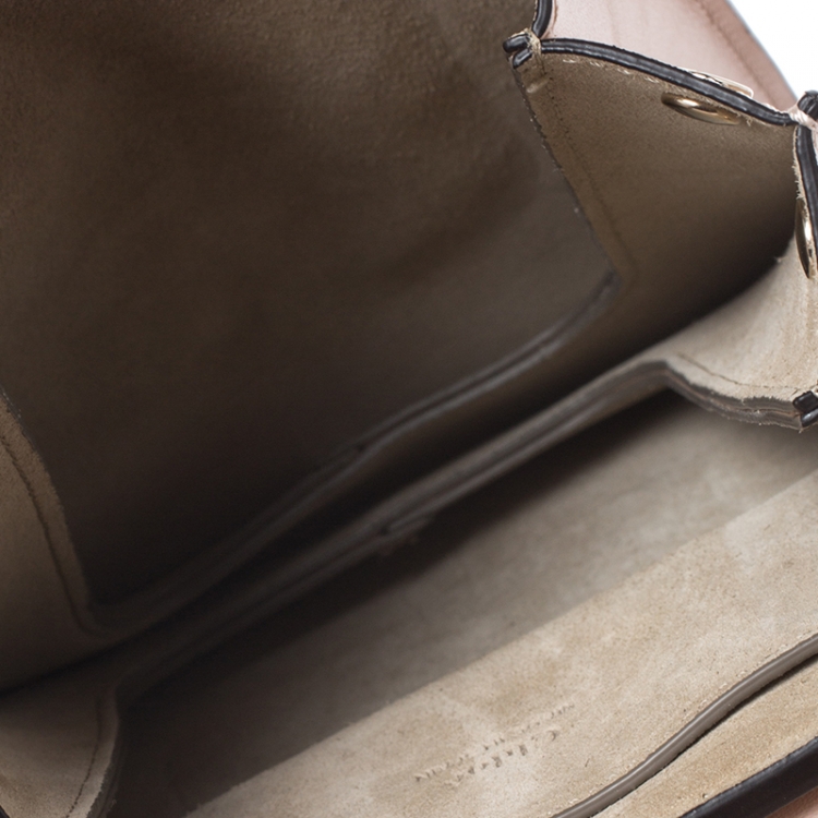 Pre Owned Chloe Beige Leather and Nubuck Mini Faye Crossbody Bag